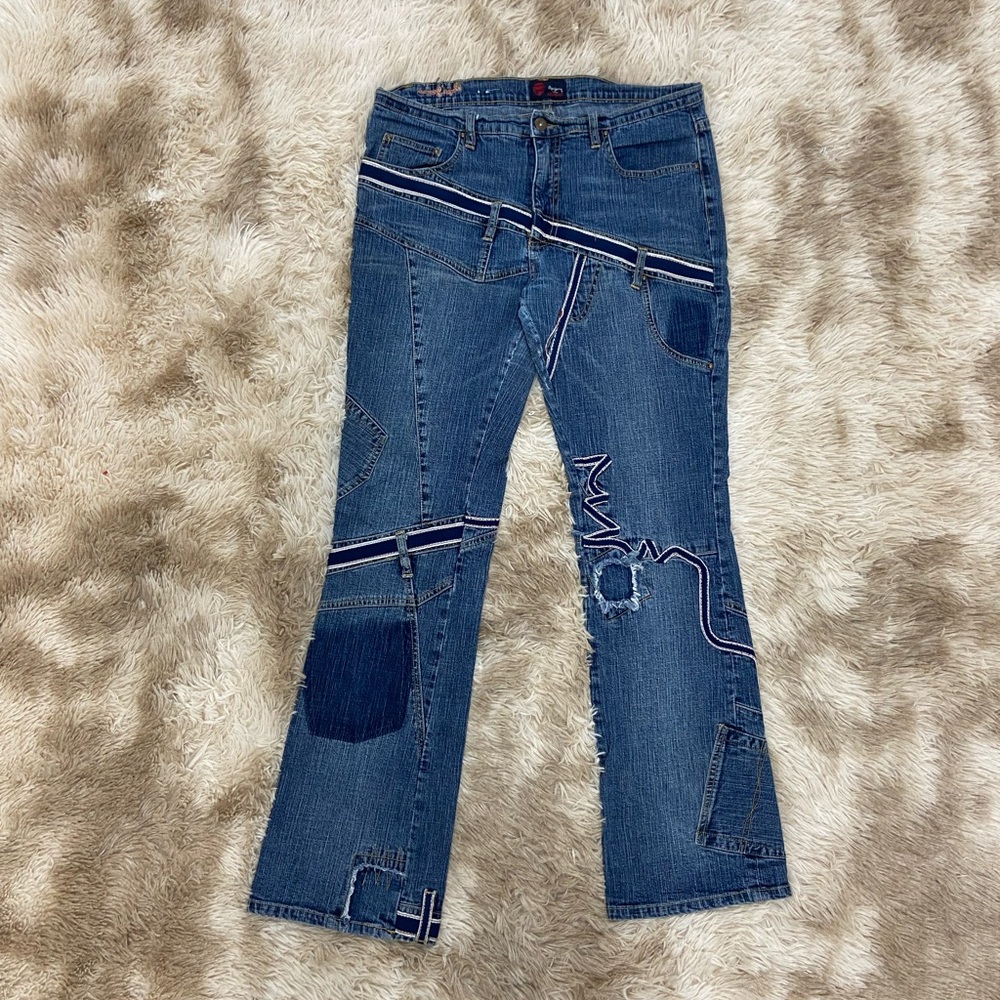 Vintage Pepe Distressed Patchwork Jeans